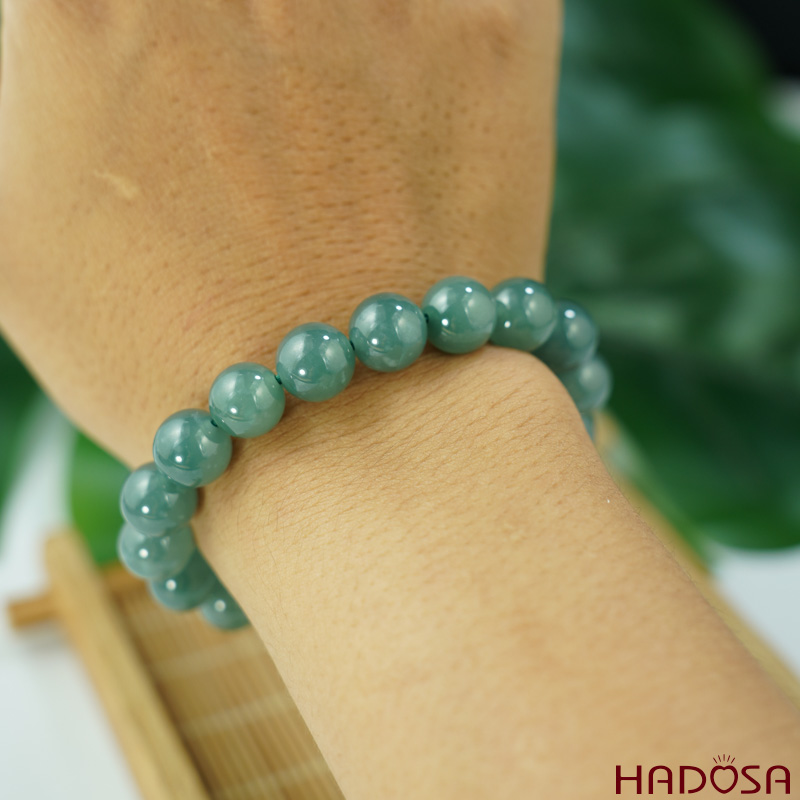 Vòng tay Cẩm Thạch A Xanh Ngọc 10mm
