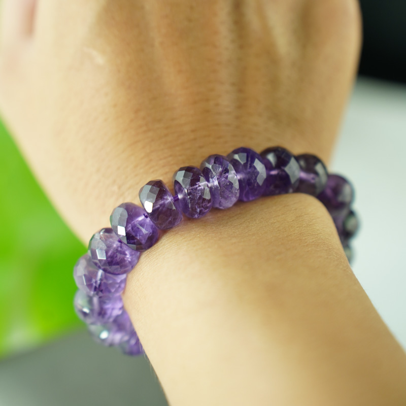 Thạch anh tím cắt giác hạt bầu 11mm