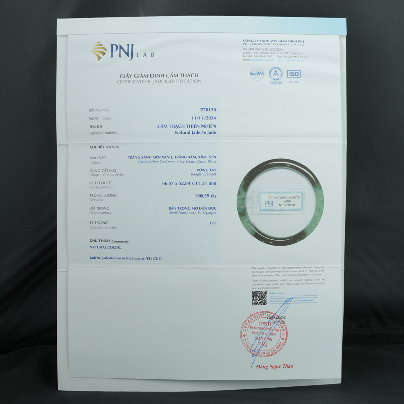 Vòng cẩm thạch sơn thuỷ bản vuông ni 52