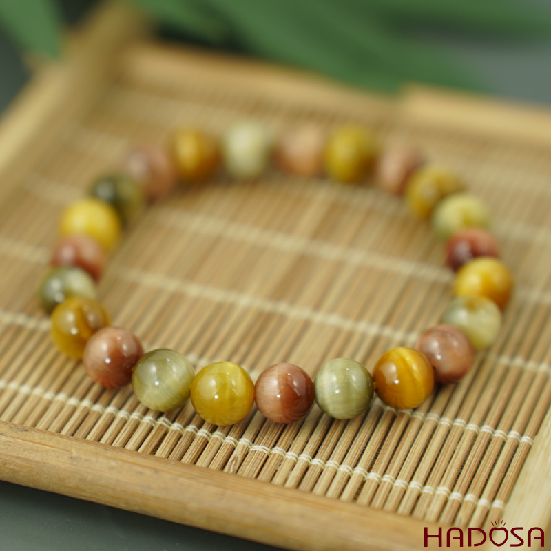 Vòng đá Mắt Hổ Tam Tài 8mm chuẩn 6A