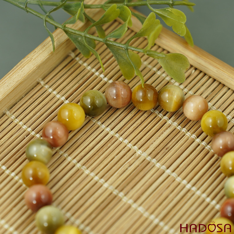 Vòng đá Mắt Hổ Tam Tài 8mm chuẩn 6A