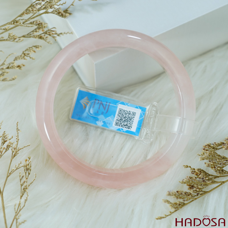 Vòng kiềng Thạch anh hồng ni 56 cao cấp 4A