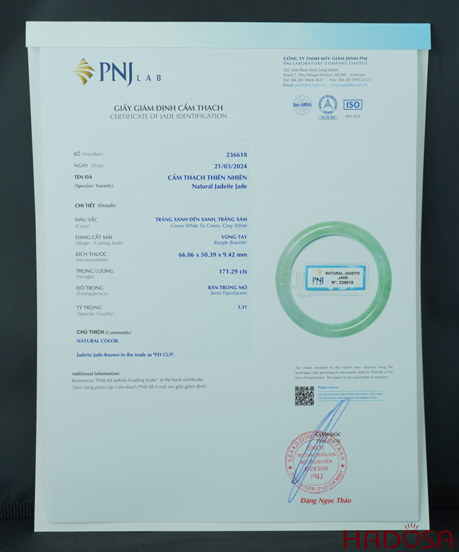 Vòng Ngọc Cẩm Thạch bản tròn lý trong ni 54