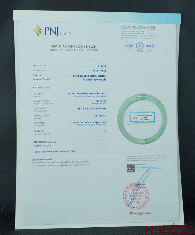 Vòng Ngọc Cẩm Thạch bản tròn lý trong ni 53