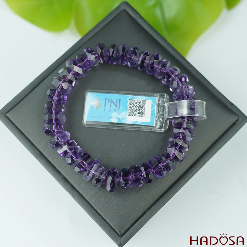 Vòng Thạch anh tím bánh xe mài giác 10mm chuẩn 7A