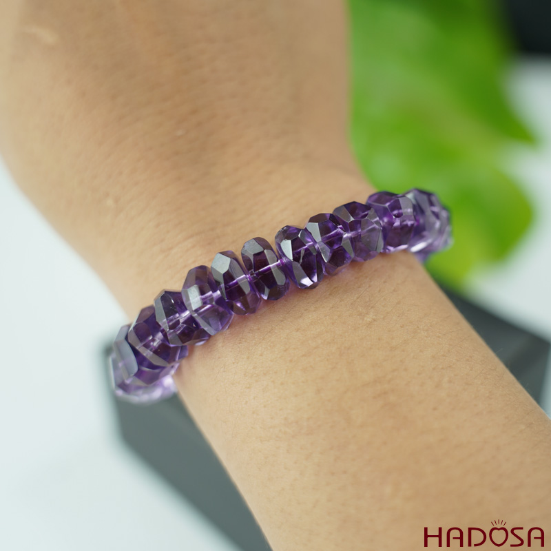 Vòng Thạch anh tím bánh xe mài giác 10mm chuẩn 7A