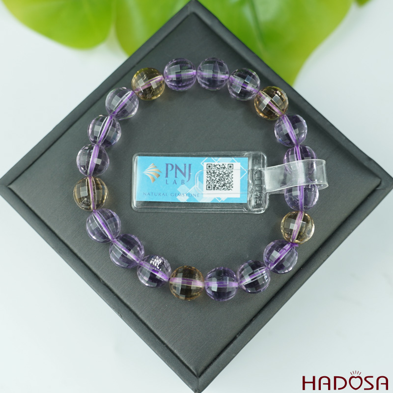 Vòng Thạch anh tím 10mm tròn mài giác