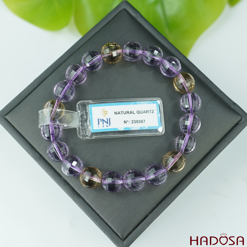 Vòng Thạch anh tím 10mm tròn mài giác