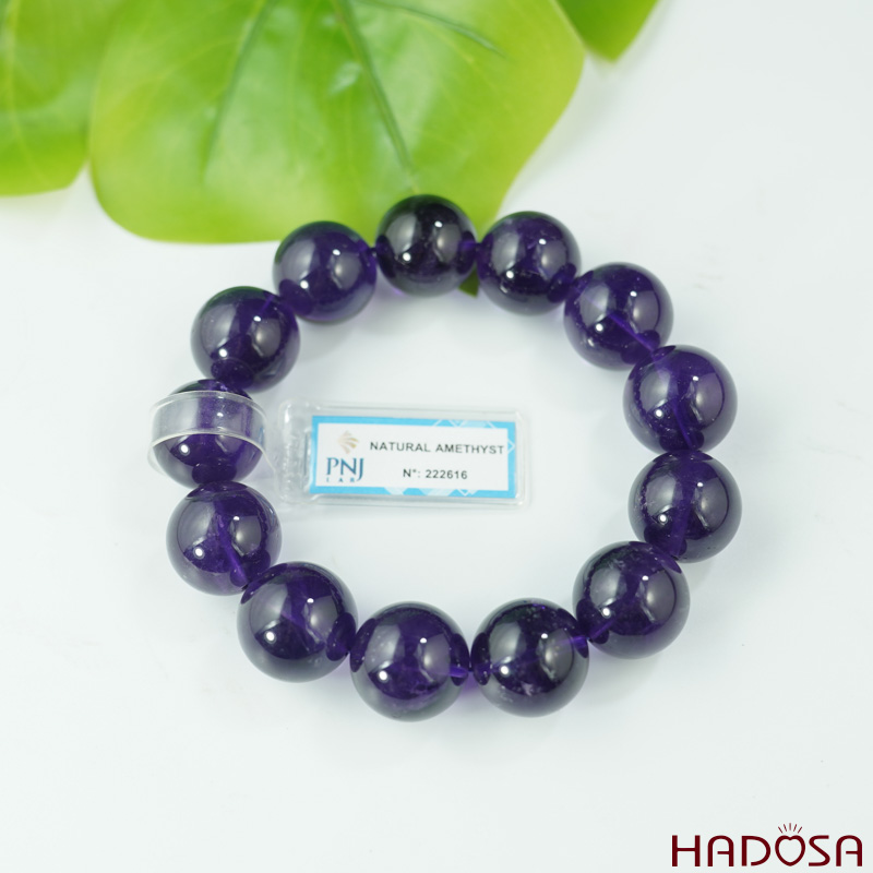 Vòng đá Thạch anh tím 18mm chuẩn 6A