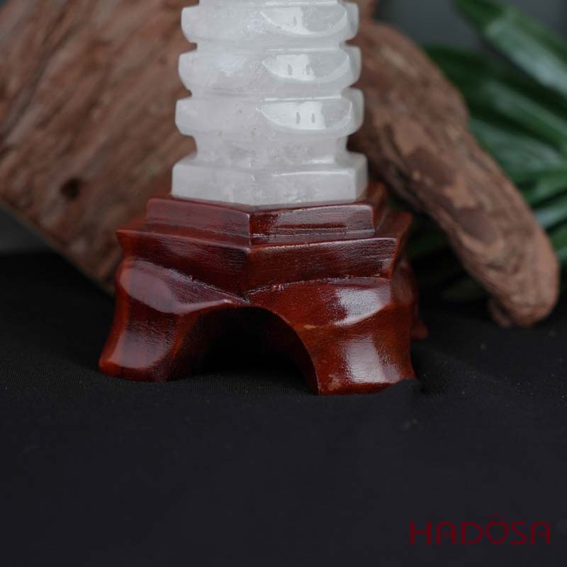 Tháp văn Xương Thạch anh trắng 17cm 590gr