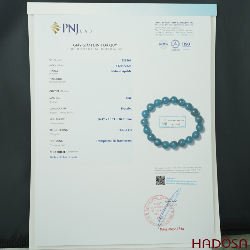 Vòng đá Apatite 10mm