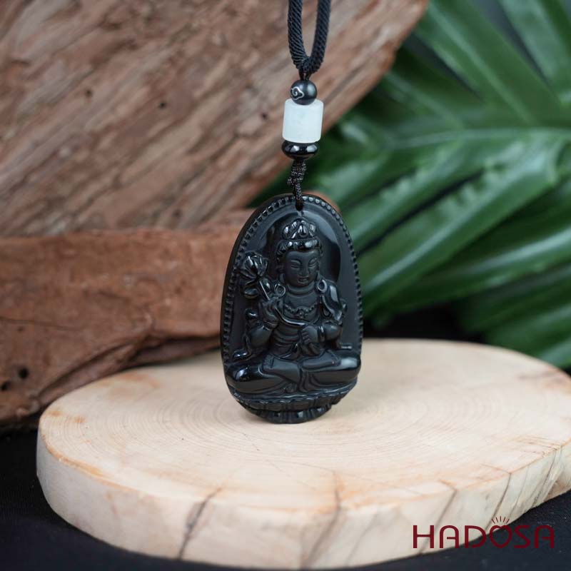 Mặt đá Obsidian Phật Đại Thế Chí Bồ Tát (Ngọ) 54mm