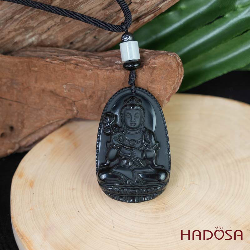 Mặt đá Obsidian Phật Đại Thế Chí Bồ Tát (Ngọ) 54mm