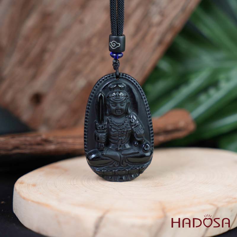 Mặt đá Obsidian Phật Bất Động Minh Vương (Dậu) 54mm