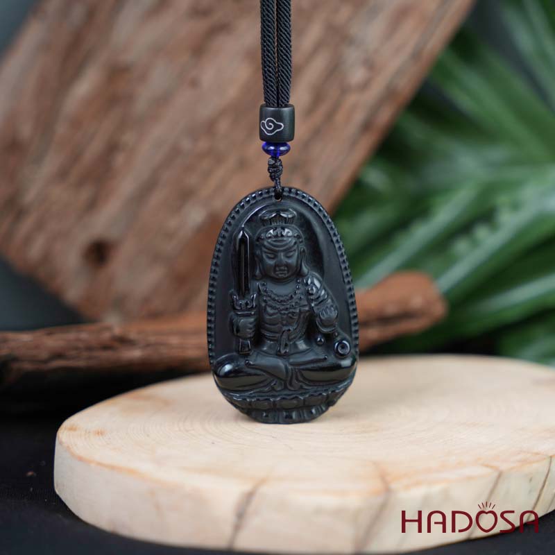 Mặt đá Obsidian Phật Bất Động Minh Vương (Dậu) 54mm