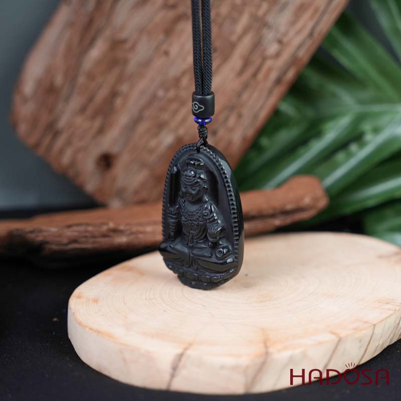 Mặt đá Obsidian Phật Bất Động Minh Vương (Dậu) 54mm