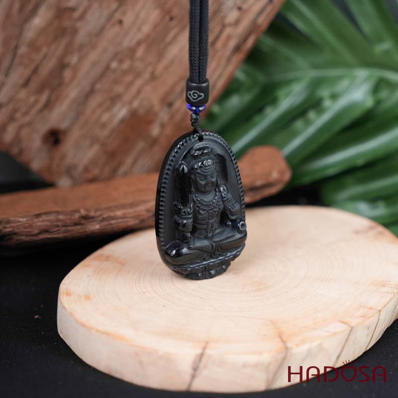 Mặt đá Obsidian Phật Bất Động Minh Vương (Dậu) 54mm