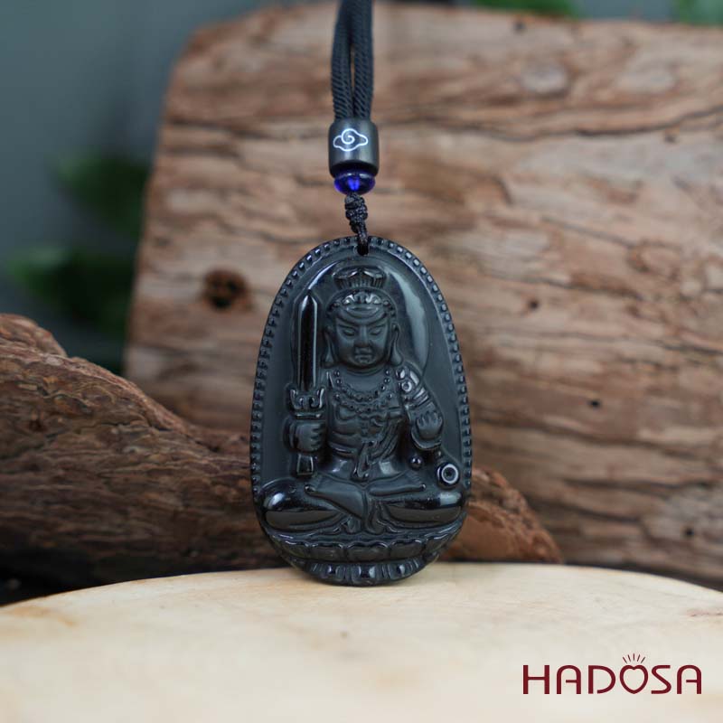 Mặt đá Obsidian Phật Bất Động Minh Vương (Dậu) 54mm