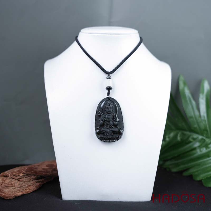 Mặt đá Obsidian Phật Đại Thế Chí Bồ Tát (Ngọ) 54mm
