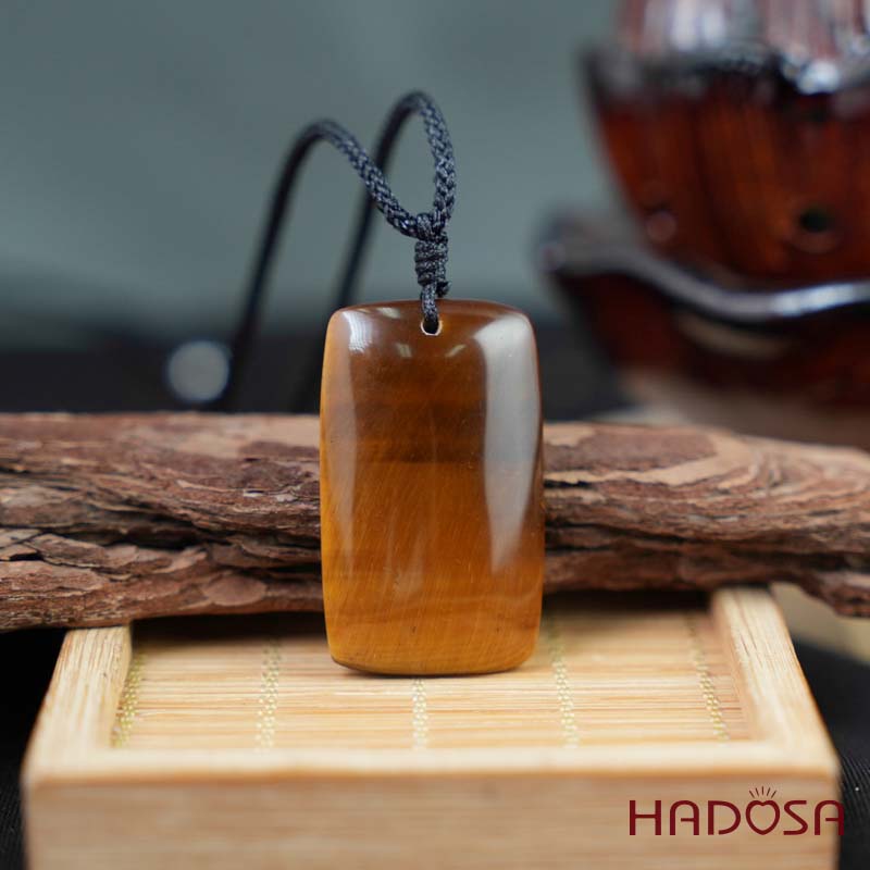 Mặt đá mắt hổ vàng nâu 24x40mm