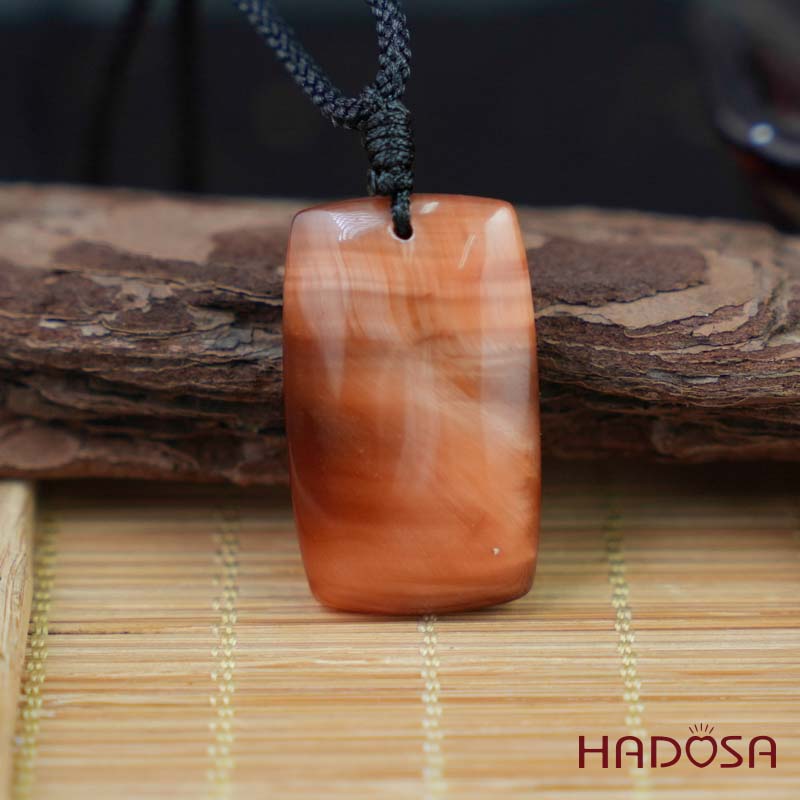 Mặt dây chuyền mắt hổ cam đỏ chuẩn 6A 32x19mm