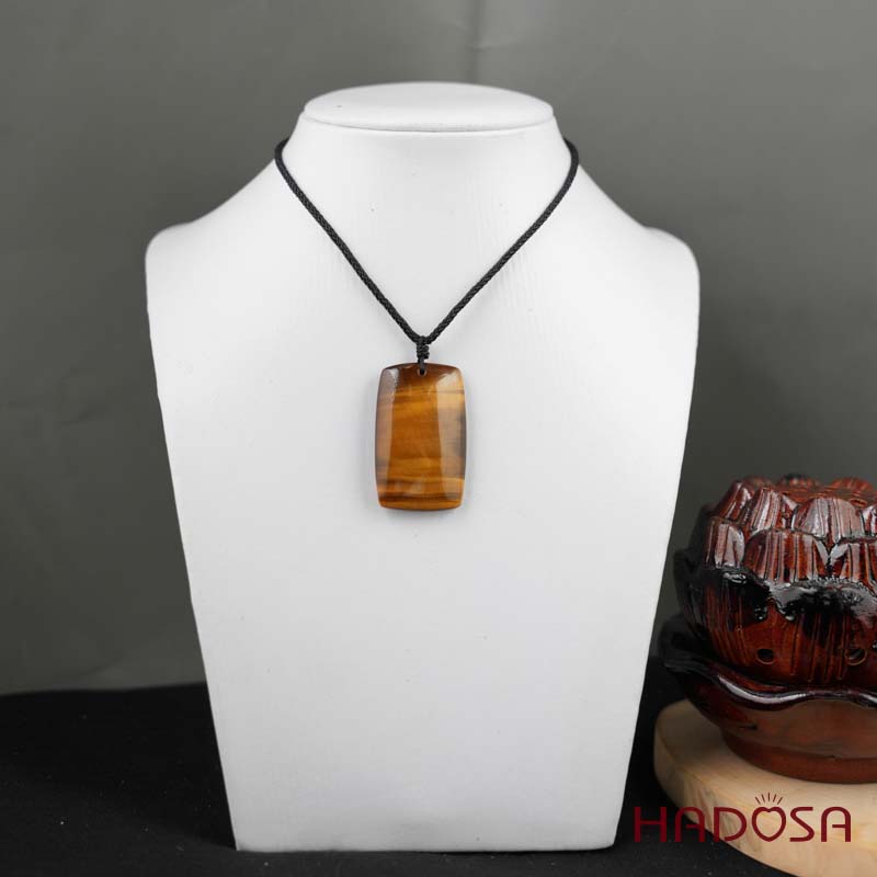 Mắt dây chuyền mắt hổ vàng nâu 28x46mm