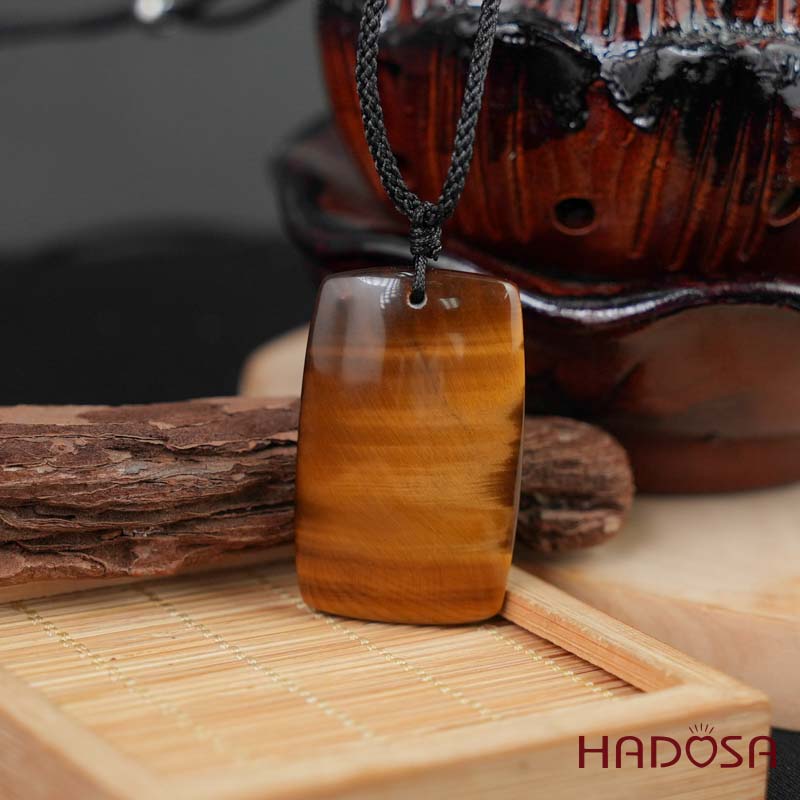 Mắt dây chuyền mắt hổ vàng nâu 28x46mm