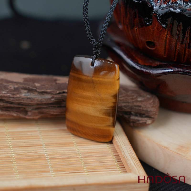 Mắt dây chuyền mắt hổ vàng nâu 28x46mm