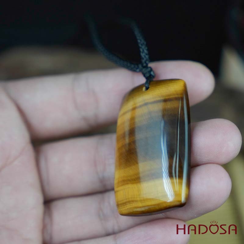 Mắt dây chuyền mắt hổ vàng nâu 28x46mm