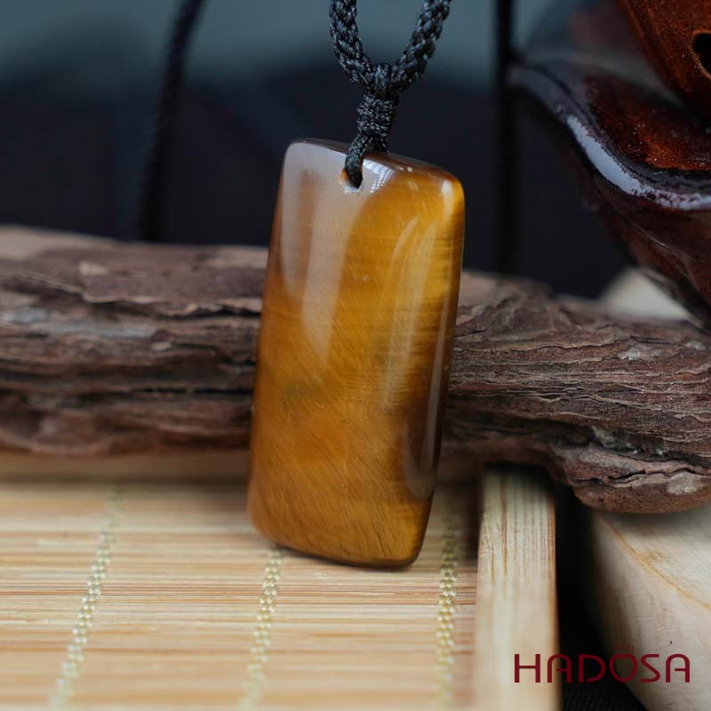 Mặt dây chuyền mắt hổ vàng nâu 18x35mm