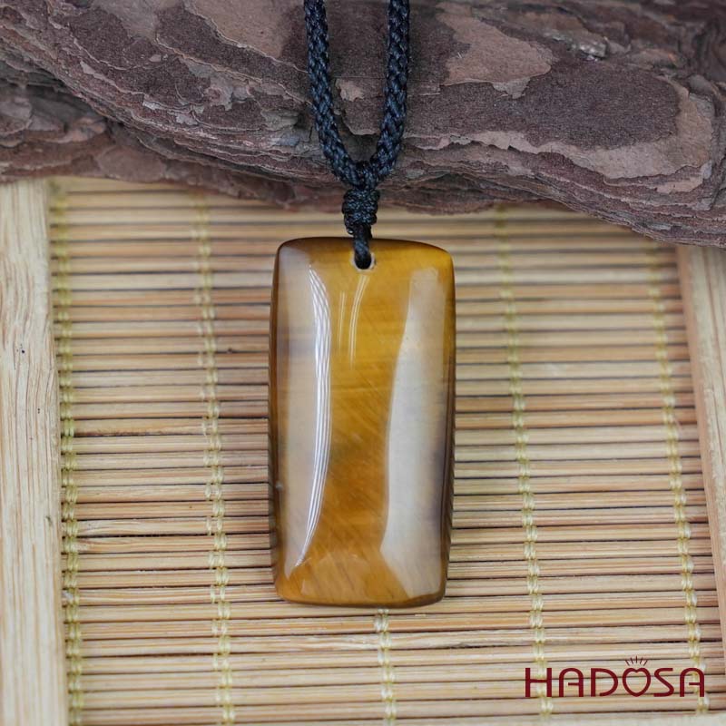 Mặt dây chuyền mắt hổ vàng nâu 18x35mm