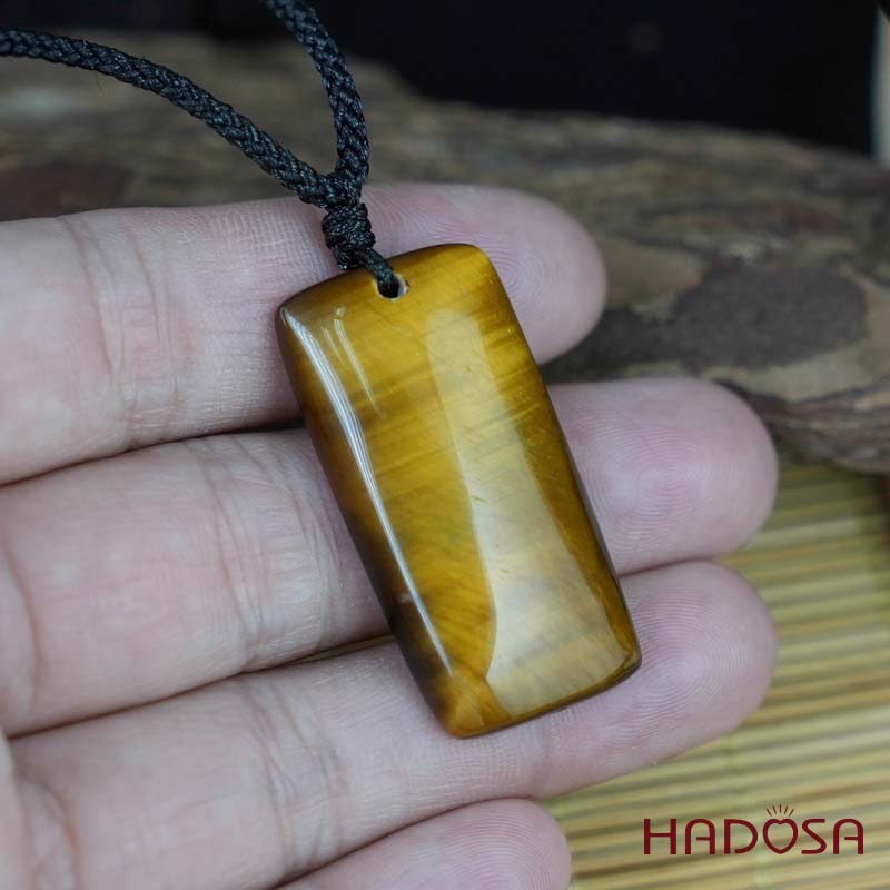 Mặt dây chuyền mắt hổ vàng nâu 18x35mm