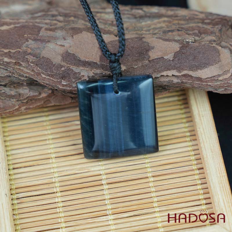 Mặt dây chuyền thạch anh mắt Hổ xanh đen