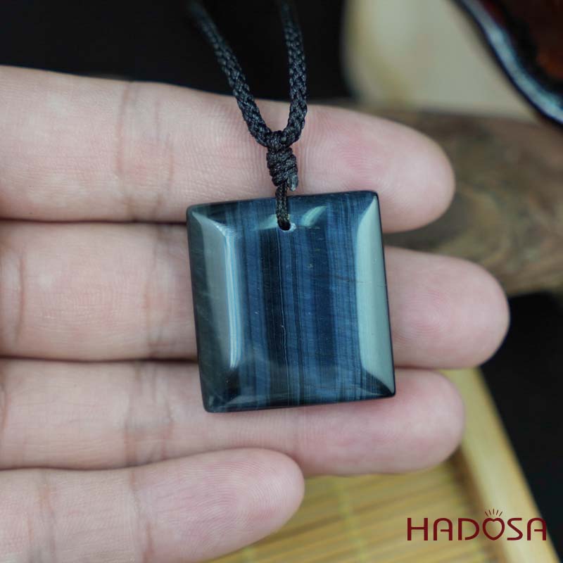 Mặt dây chuyền thạch anh mắt Hổ xanh đen