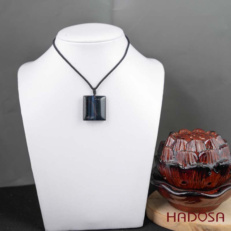 Mặt dây chuyền thạch anh mắt Hổ xanh đen