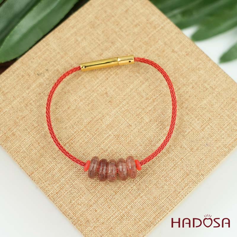 Vòng ngũ điếu thạch anh tóc đỏ 10mm