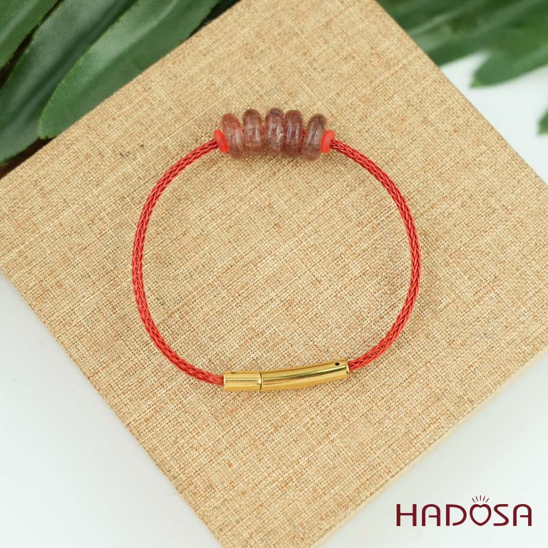 Vòng ngũ điếu thạch anh tóc đỏ 10mm