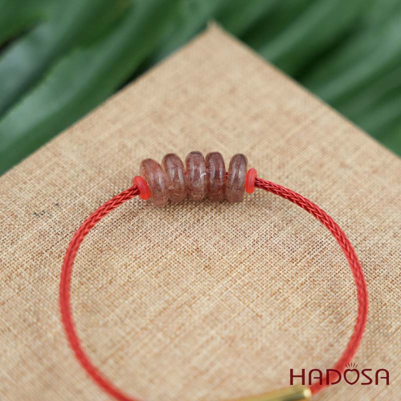 Vòng ngũ điếu thạch anh tóc đỏ 10mm