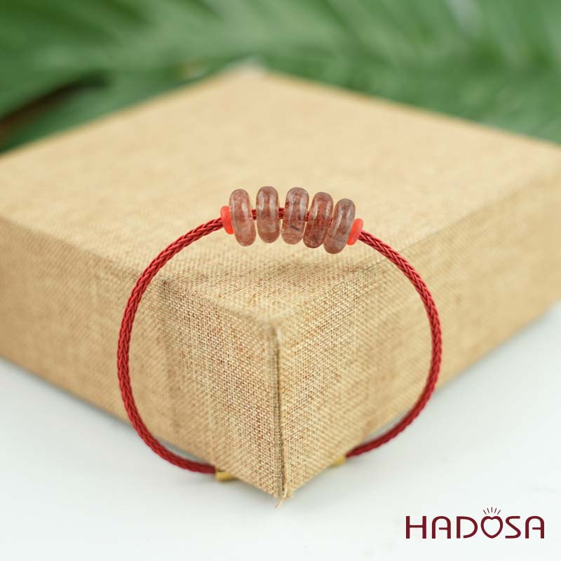 Vòng ngũ điếu thạch anh tóc đỏ 10mm