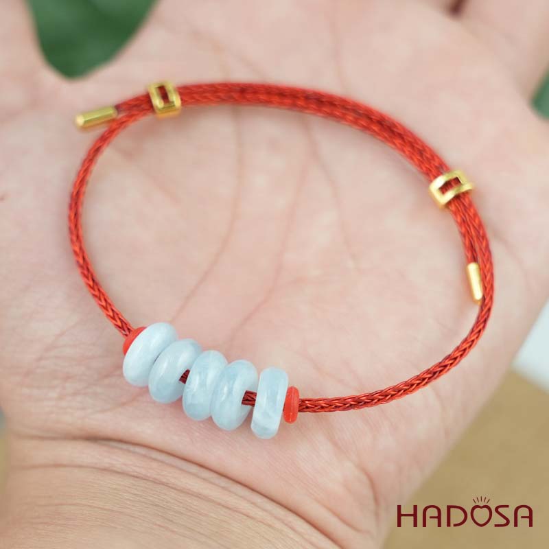 Vòng tay ngũ điếu Aquamrine 10mm