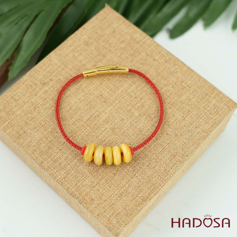 Vòng ngũ điếu mắt hổ vàng nâu 10mm