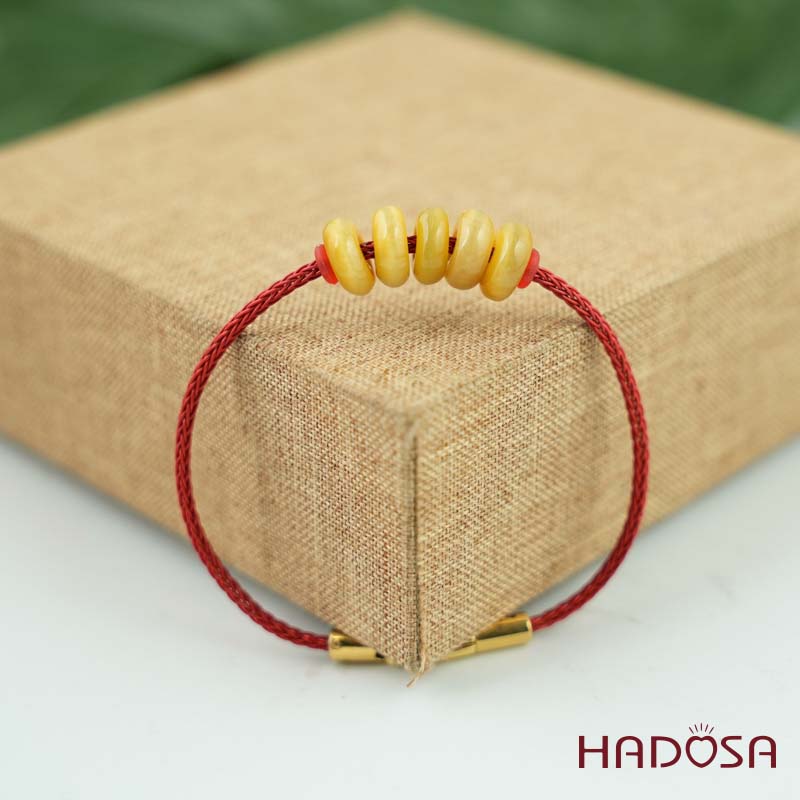 Vòng ngũ điếu mắt hổ vàng nâu 10mm