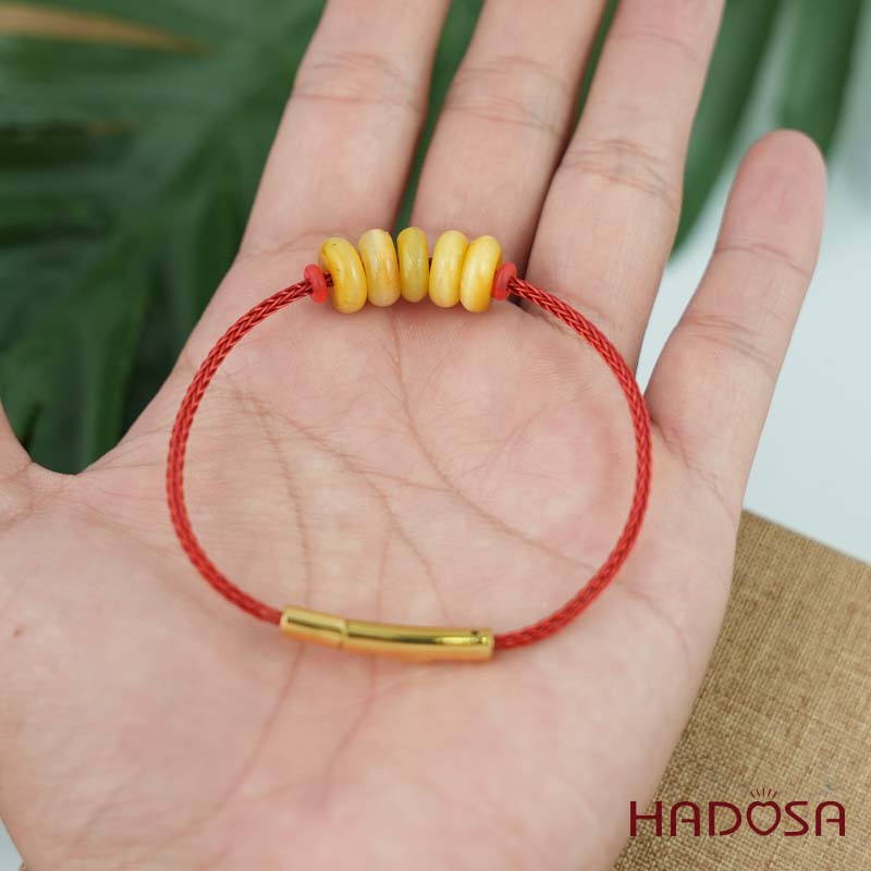 Vòng ngũ điếu mắt hổ vàng nâu 10mm