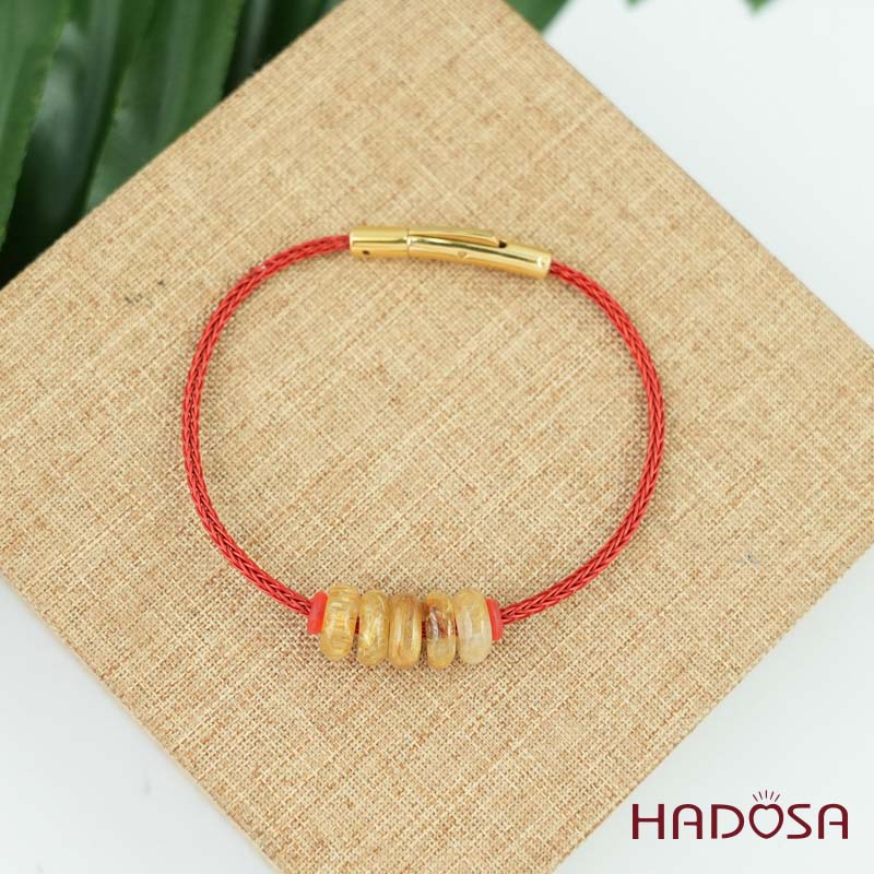 Vòng ngũ điếu thạch anh tóc vàng 10mm