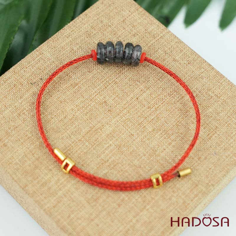 Vòng tay ngũ điếu thạch anh tóc đen 10mm