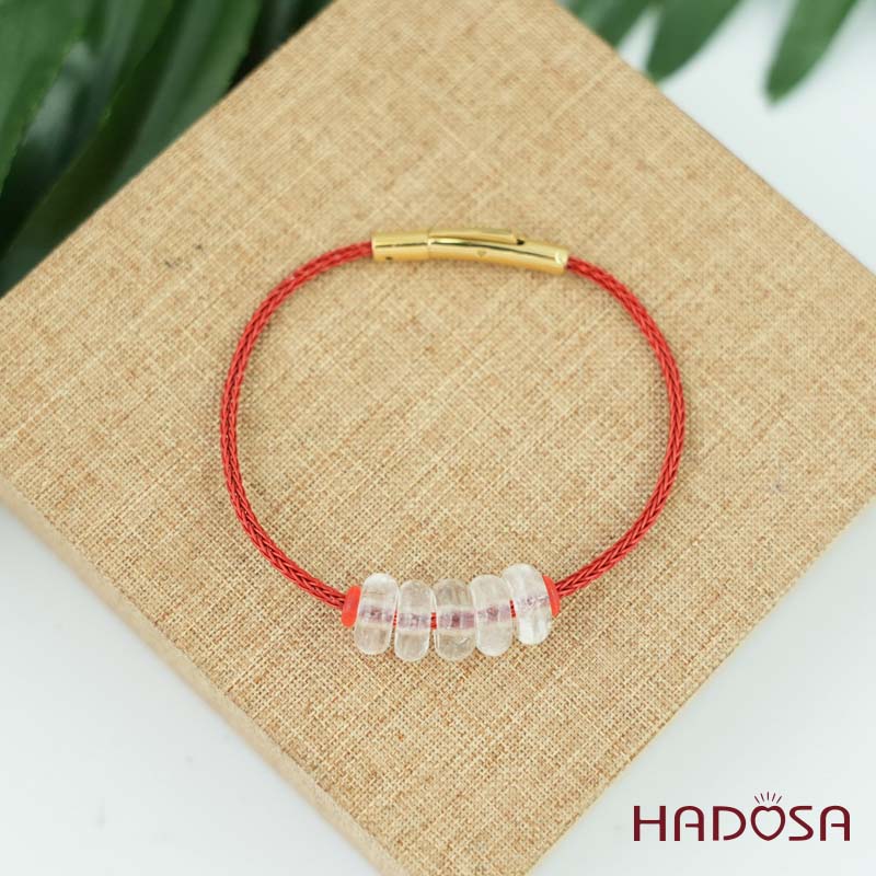 Vòng ngũ điếu thạch anh trắng 10mm