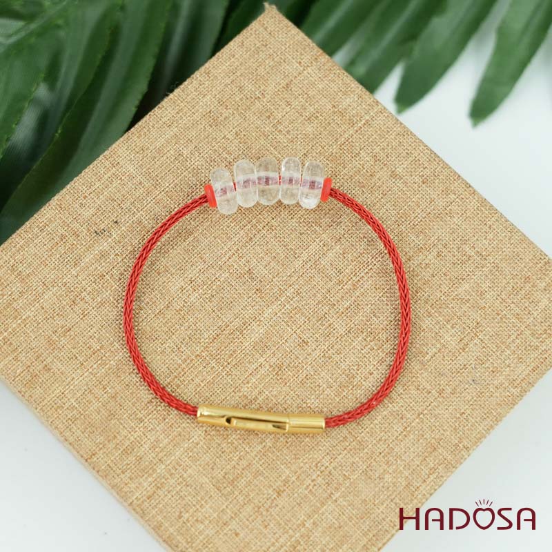 Vòng ngũ điếu thạch anh trắng 10mm