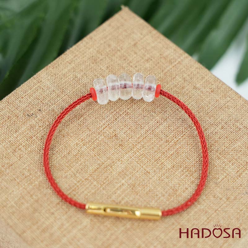 Vòng ngũ điếu thạch anh trắng 10mm