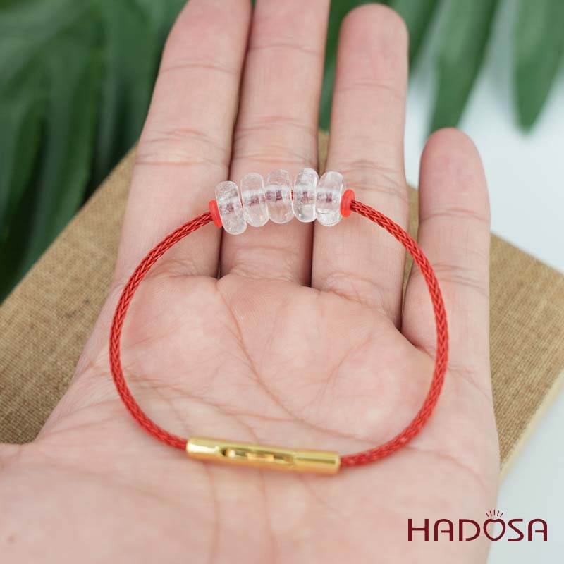 Vòng ngũ điếu thạch anh trắng 10mm