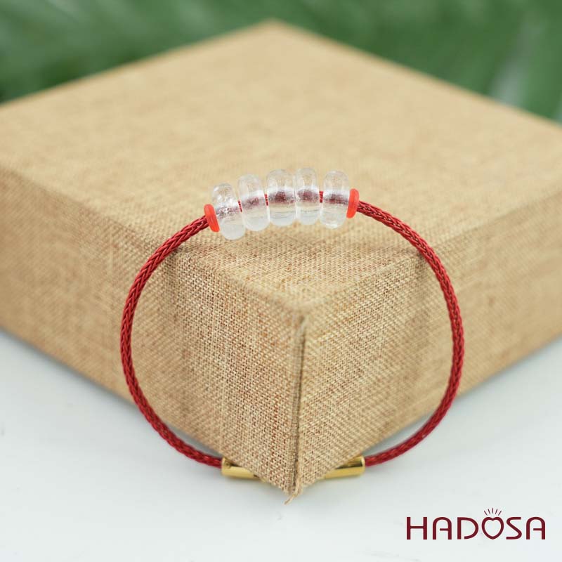 Vòng ngũ điếu thạch anh trắng 10mm